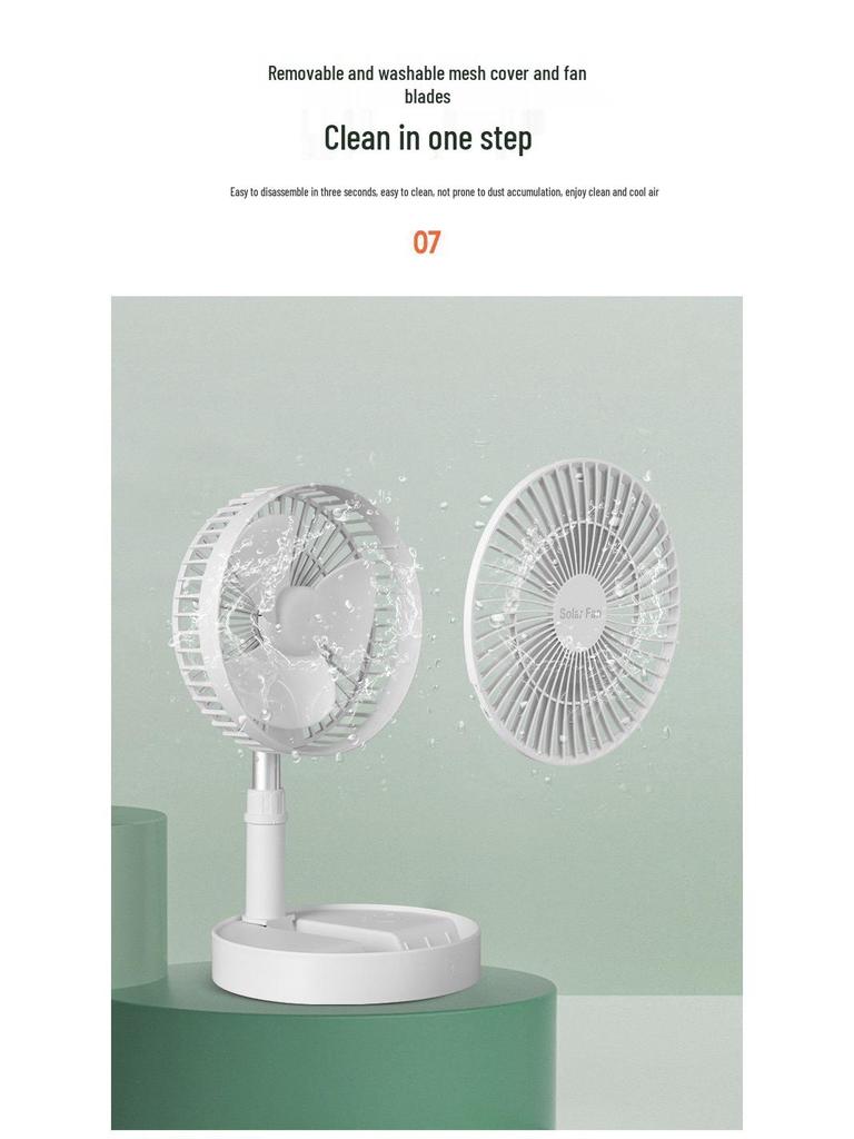 Hui Xiang Solar-Powered Silent Retractable Fan: Multifunctional, Foldable Model