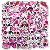 50 Gothic Creative Trend Pink Skull Stickers Diy Hand Account Materials Halloween Party Decoration Graffiti