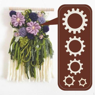 5 Pieces Flower Knitting Loom Kit Weaving 2/3/4/5/6 Inches Flowers Tools for Hats