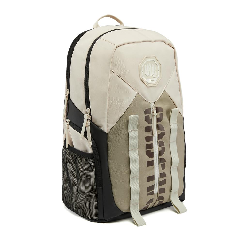 Li-Ning Badfive Logo Color Block Zipper Backpack Unisex Backpack Oyster-Gray Clam-Pink-Gray Herb-Gray ABSW221-2