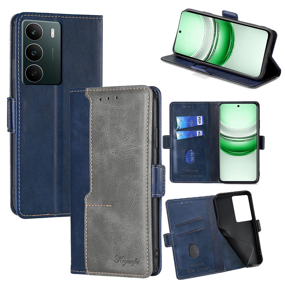 For Realme C71 4G Case Contrast Color Wallet Foldable Stand Leather Phone Cover