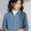 Vintage Blue Cotton Blend Sleeveless Shirt With Abstract Print For Women Fall