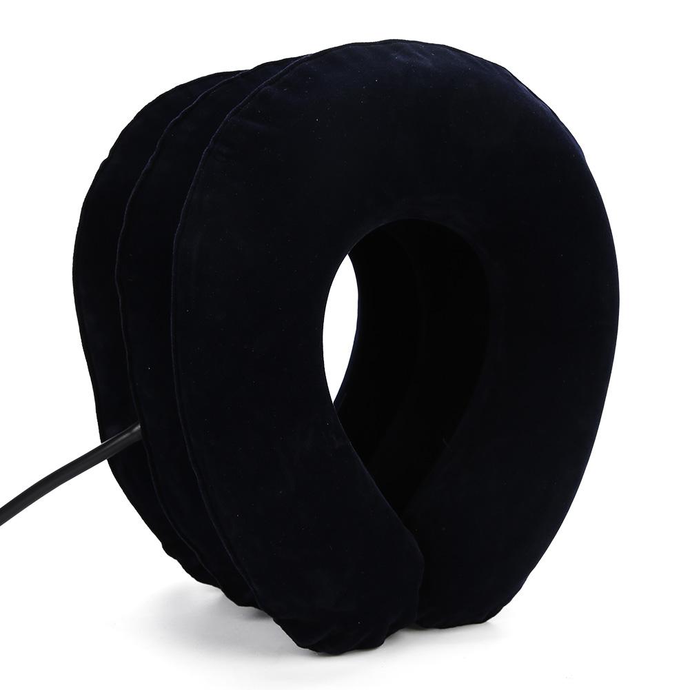 Household Portable Ergonomic Neck Cervical Traction Instrument Inflatable Neck Pillow Collar Blue