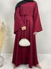 Plus Size Tie-up Dress for Spring and Autumn - Middle Eastern Style (XG2030)
