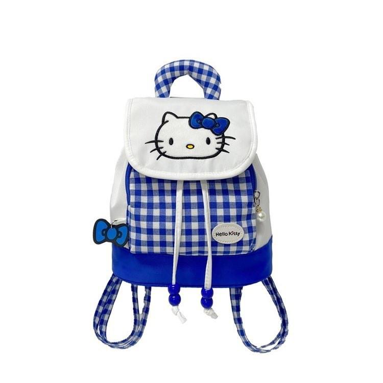 Pattern Checkered Drawstring Handheld Flip Cover Children Backpack