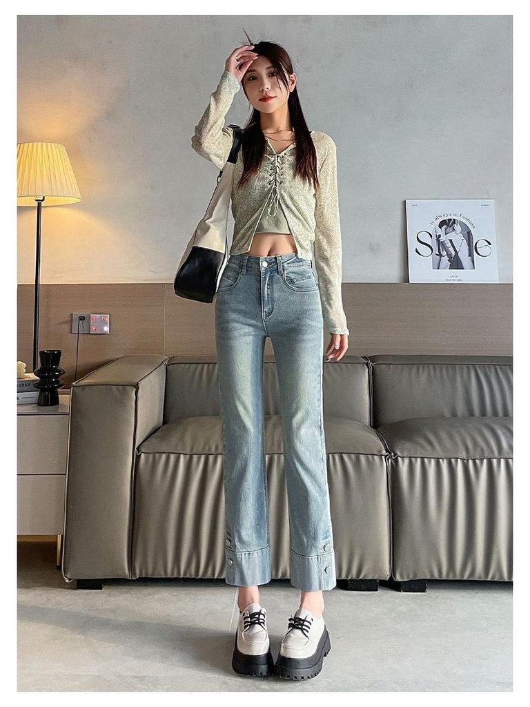 Women's High-Waist Straight Leg Jeans - Spring/Autumn 2026: Visually Taller, Slimming, Petite Cropped Cigarette Style