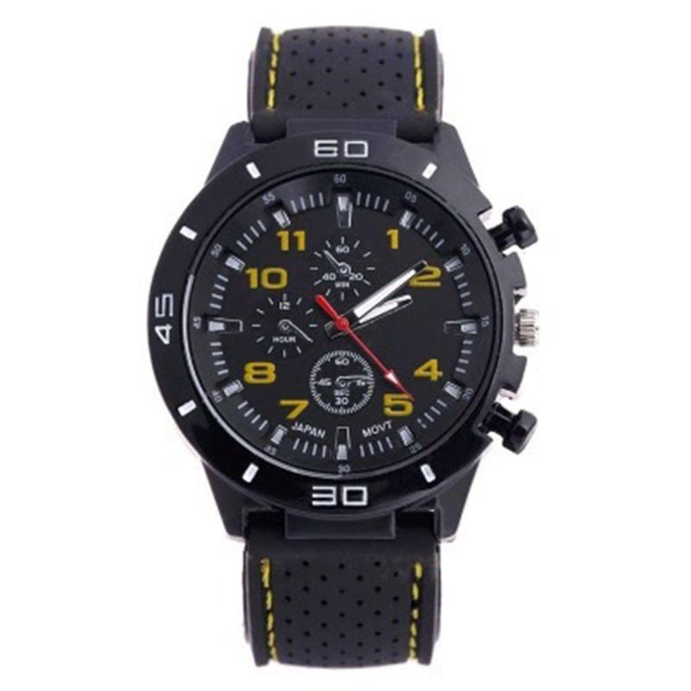 

High Quality Mens Silicone Strap Quartz Wristwatches Wristwatches Quartz Watches Sports Watch жёлтый