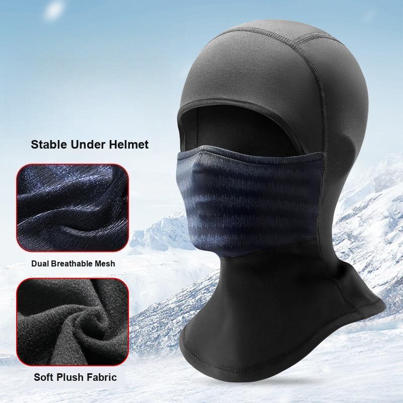 Thermal Cycling Head and Face Mask Thick Fleece Lined for Outdoor Riding Motorcycle Use for Men Women Autumn Winter