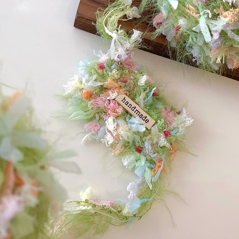 50g Pletení Tkaní Faux Mink Vynikající Směsová Příze Tkaná Šála Řemeslné Materiály Ručně Pletený Háčkovaný Květinový Design Roztomilý Vícebarevný