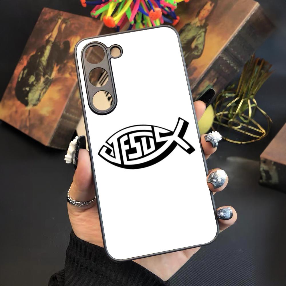 Fish Symbol Jesus Christ Christian Phone Case for Samsung Galaxy S24 S23 S22 S21 S20 A24 A34 A54 A53 Note20 M54 Fe Ultra Plus Gl
