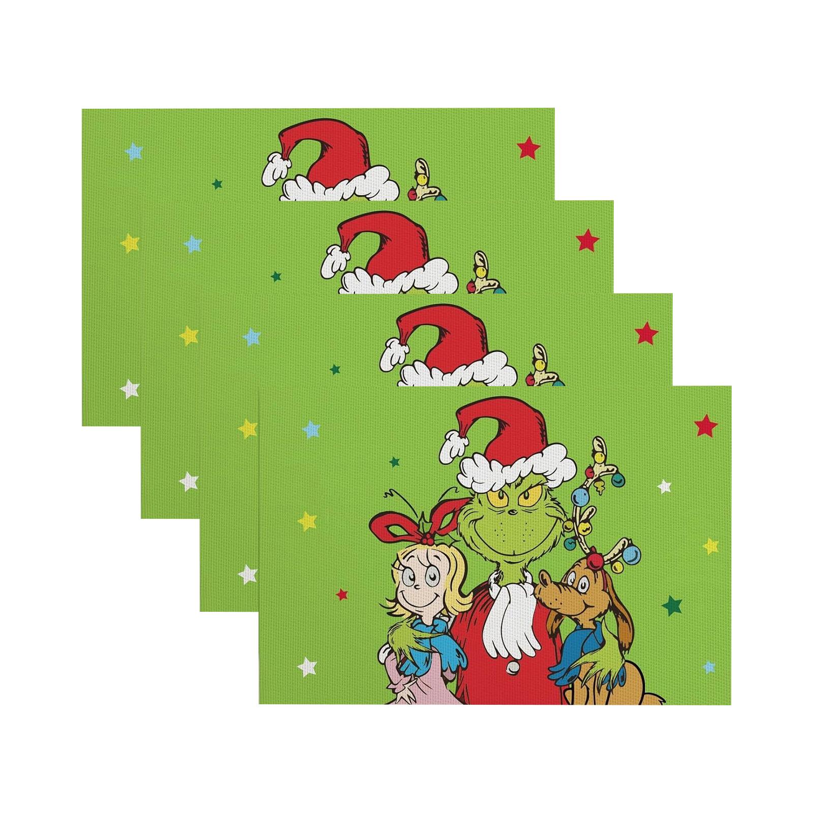 

Рождественский прямоугольный обеденный коврик с принтом, коврик для стакана с водой, милый обеденный коврик, подходит для размещения тарелок One Size белый