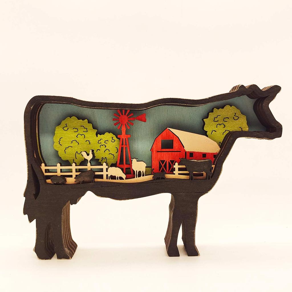 Wooden Crafts Creative Farm Animal Home Decoration Desktop Decoration