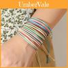 Buntes Leder Mehrstrangarmband Handgefertigtes Armband im böhmischen Stil für Damen Einzigartiges geometrisches Design