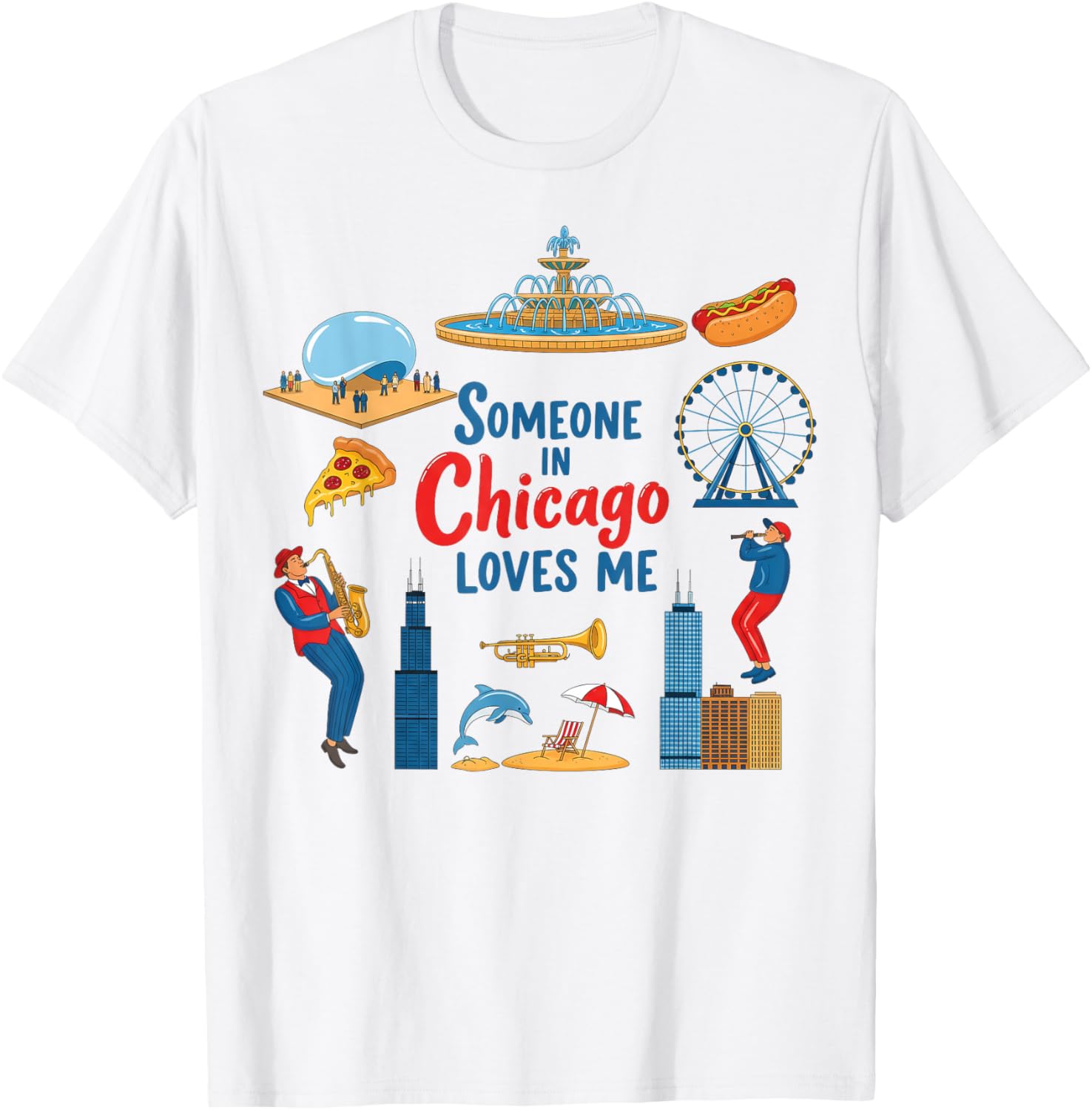 Someone in Chicago Loves Me IL Skyline Traveling Lover Baby T-Shirt S разноцветный