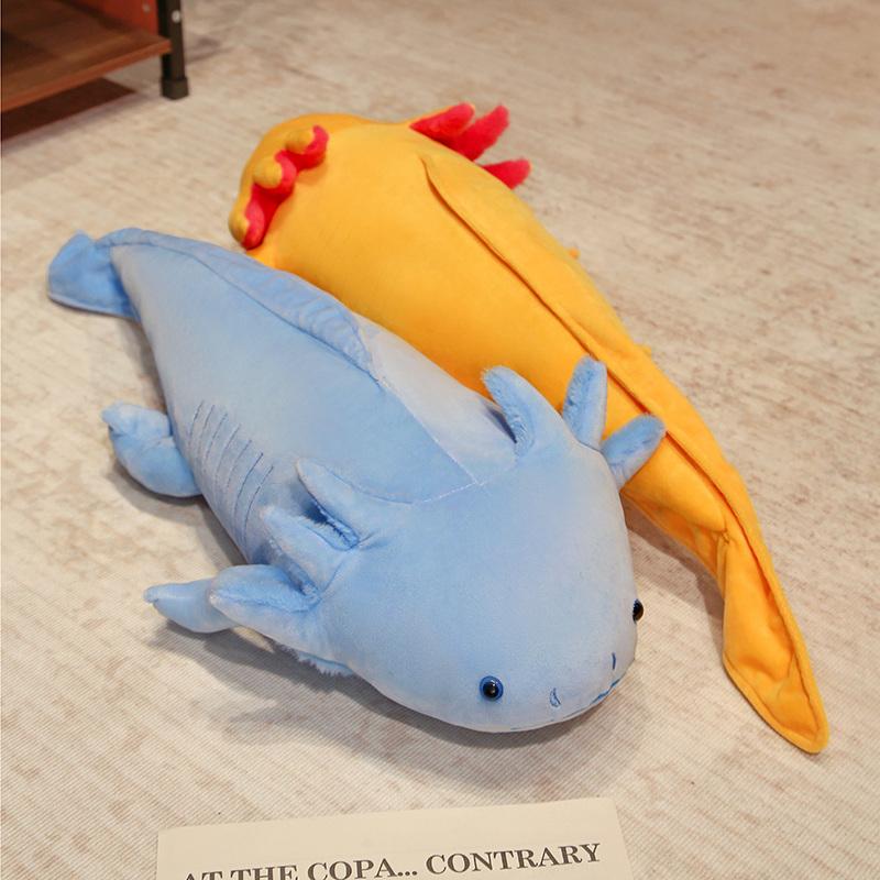 Colorful Newt Plush Toy Stuffed Cute Axolotl Salamander Fuzzy Fish Appeasing Long Pillow Cushion Six Angles Dinosaur Kids Gift
