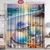 2PC Home Decoration Curtains With Colorful Seashells And Rod Pockets, Kitchen, Coffee Shop,Living Room, Balcony, Garden