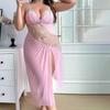Women Pajama Floral Embroidery Night Dress Hollow Out Irregular Long Nightgowns Sexy V-Neck Suspender Translucent Nightgown