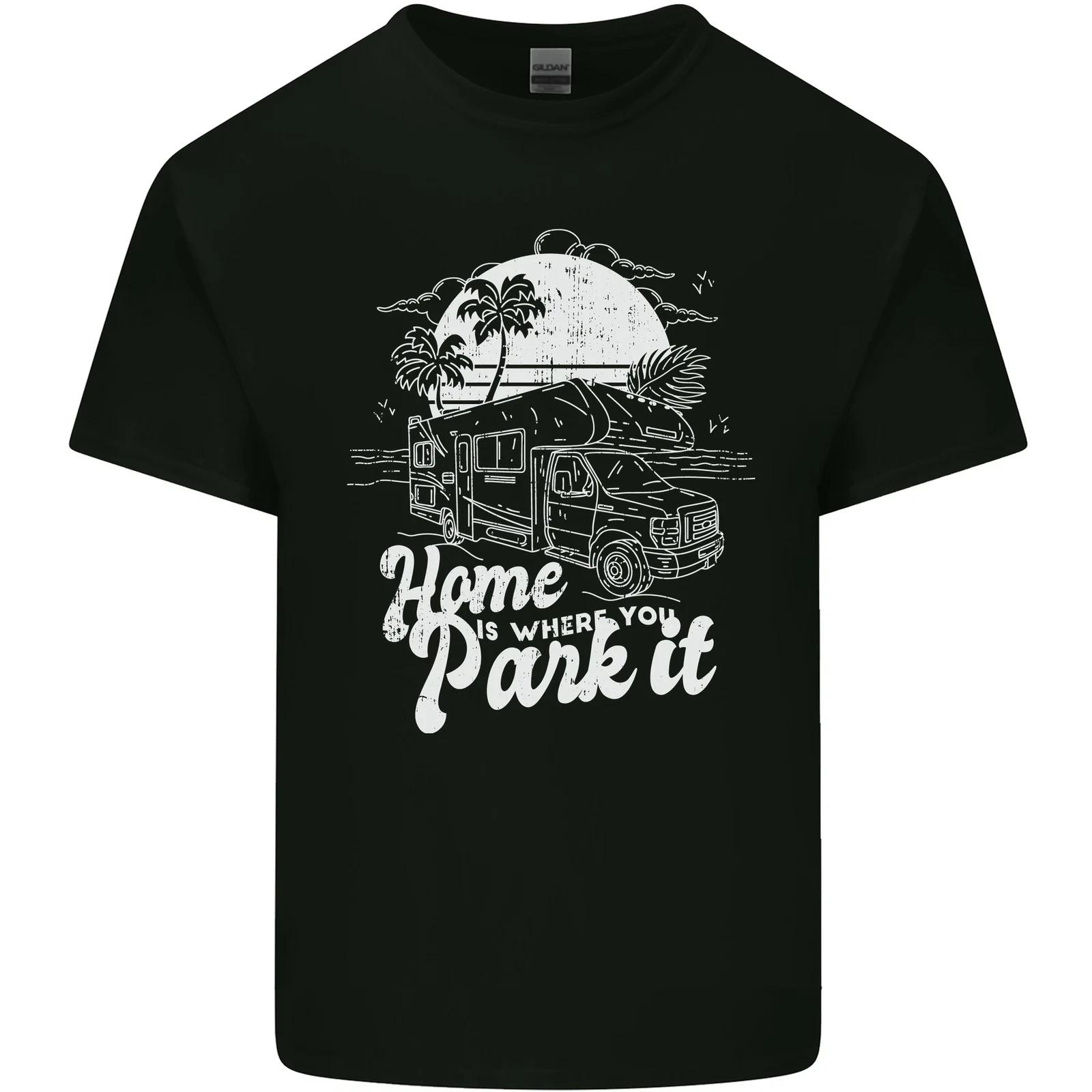 Home Is Where You Park It Funny Caravan Kids T-Shirt Childrens 4XL