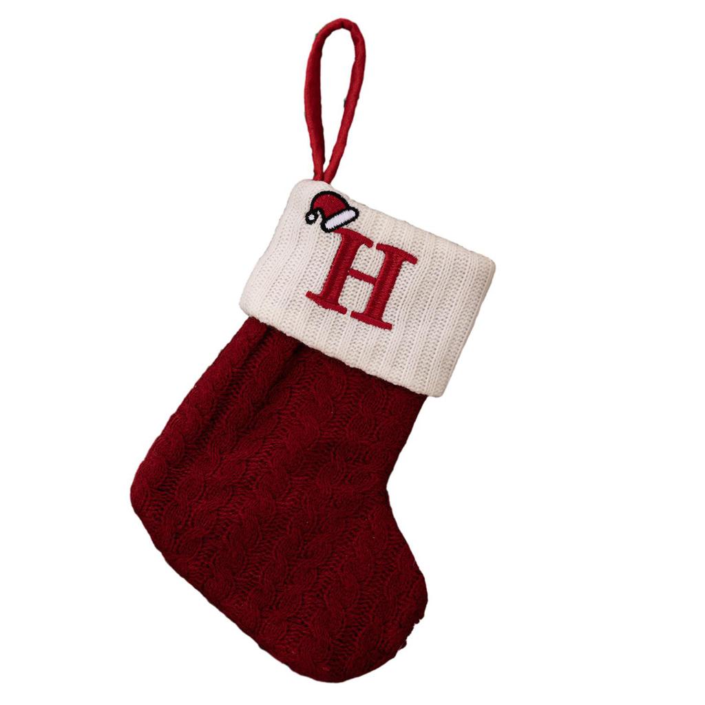 High Quality Christmas Stocking Socks Christmas Tree Decorating Hanging Knitted Knitting Ornament Red Stocking