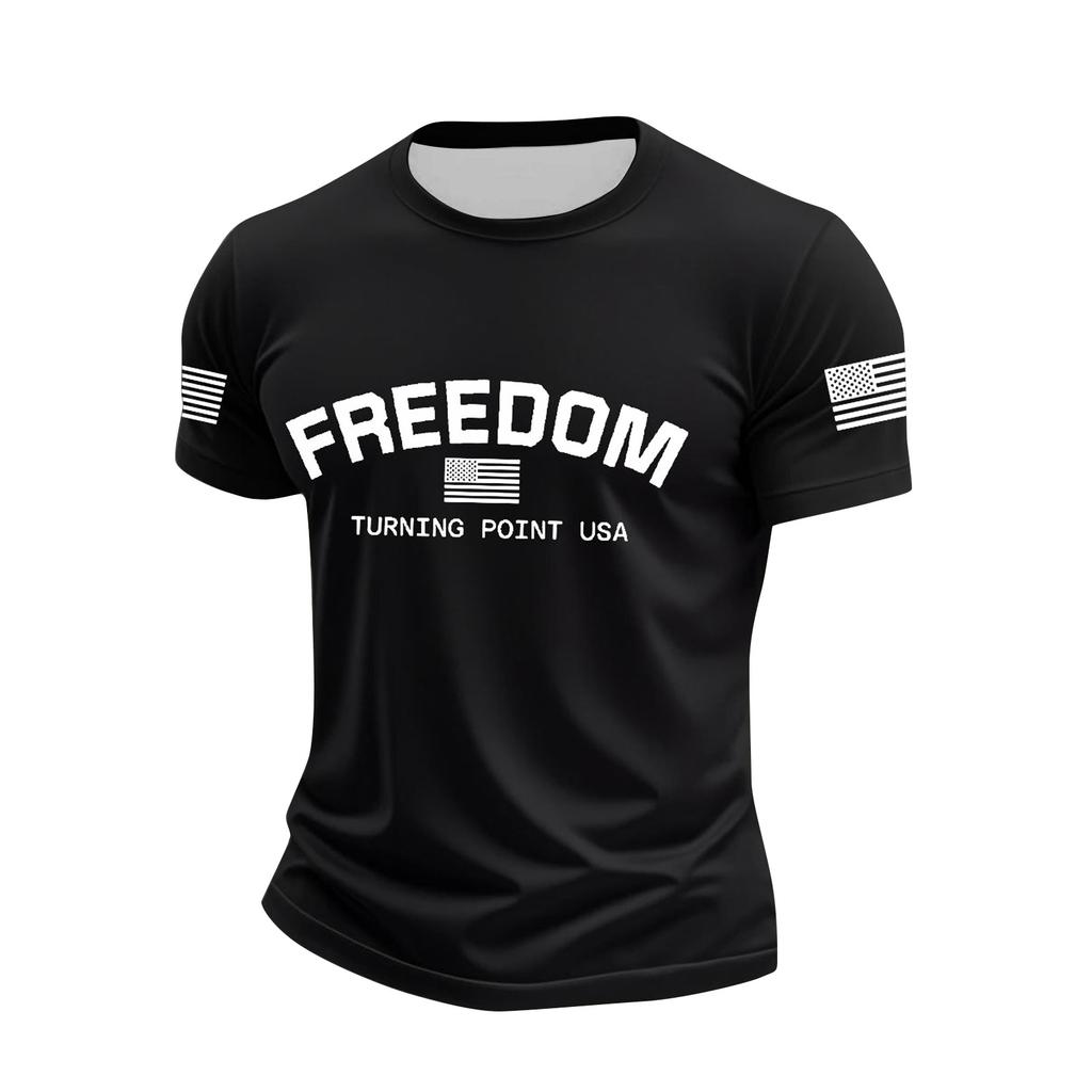 Pánské tištěné tričko s krátkým rukávem Pánský volný ležérní top s krátkým rukávem