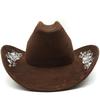 Western Style Embroidered Wide Brim Hat Outdoor Travel Jazz Hat