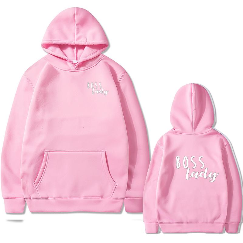 Hoodie Casual Sweatshirt Long Sleeve Hoodie Pullover Sweatshirt Boss Lady Print Hoodie Sweatshirt  Loose Tops Outerwear