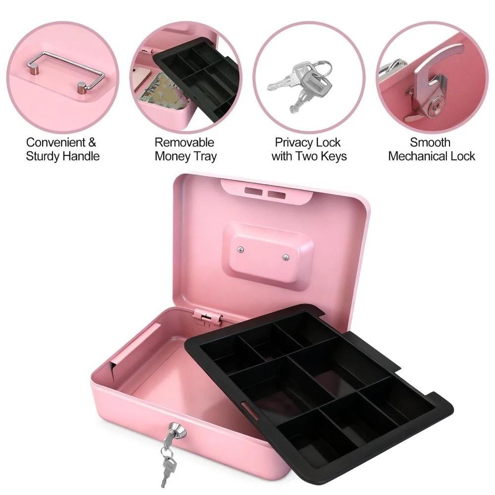 Mini Size Portable Key Safe Sturdy Construction Handheld Safe Box Valuables Storage