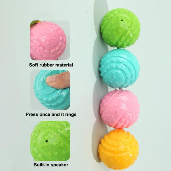 Quietschkugel Hundespielzeug Gummiball Hundekauspielzeug Interaktives Hundezahnreinigung Apportierspielzeug für Welpen Zahnen Hunde Training