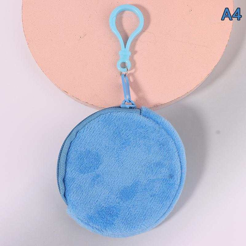 

Круглый плюшевый кошелек для монет конфетного цвета для женщин, милый однотонный чехол для мелочи, кошелек, брелок, портативные сумки для хранения наушников