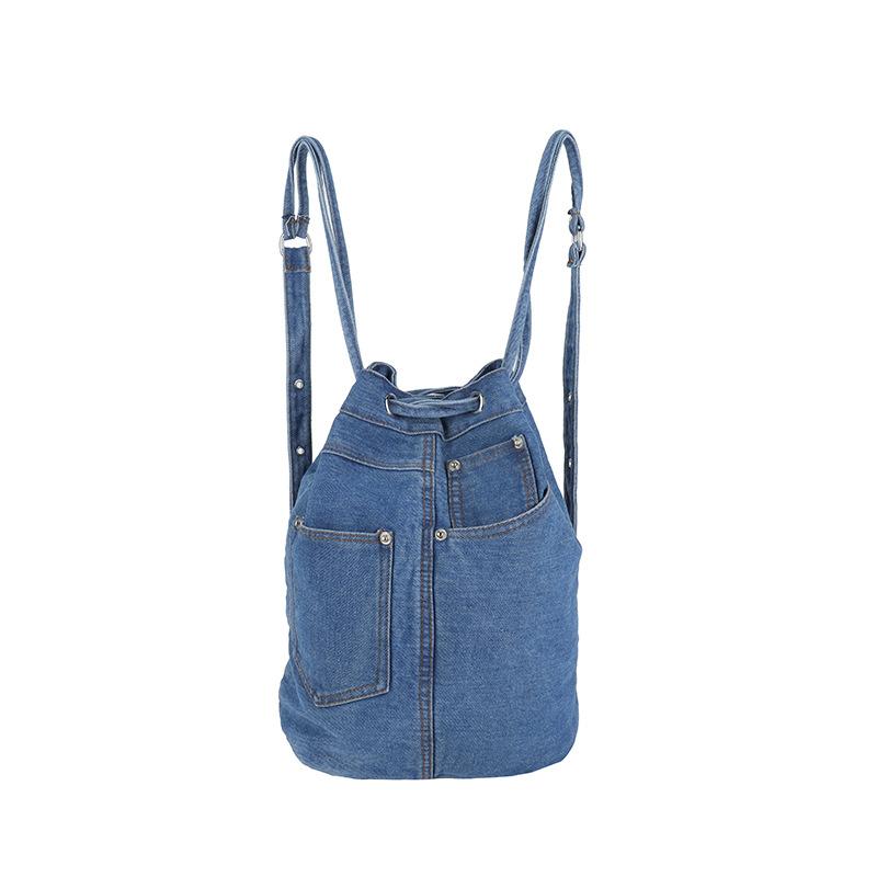 Multifunctional Denim Bag Women's Large Capacity Crossbody Bag Shoulder Class Commuter Backpack