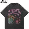 Men Hip Hop Streetwear Oversized T Shirt Love Devil Vintage Graphic TShirt Cotton Faded Black Tshirt Unisex Tops Tees Dope