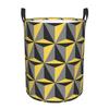 Mustard Yellow And Gray Geometric Laundry Basket Foldable Large Clothes Storage Bin Colorful Gold Patterns Baby Hamper