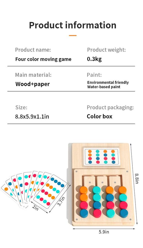 Montessori Four-Color Memory and Sorting Game - Early Education Toy