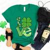 Fashion St Patricks Day T Shirt for Women Harajuku Tees Lucky Four Leaf Clover Graphic Y2k Tops Female Aesthetic Clothing