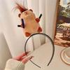 Cartoon Capybara Headband Creative Long Haired Plush Doll Headband Funny Washing Cutting Blowing Hair Hoop Hair Accessories