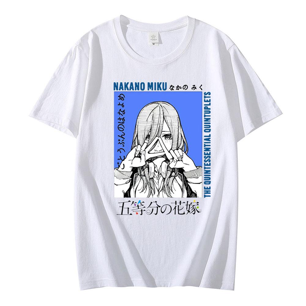 

Футболки Unisex s The Quintessential Quintuplets Miku V1 Go Toubun No Hanayome Футболка Nakano Toubun Unisexga Hot Anime большого размера 3XL