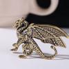 Retro Pterosaur Dragon Small Statue Brass Animal Model Miniature Sculpture  Cabinet