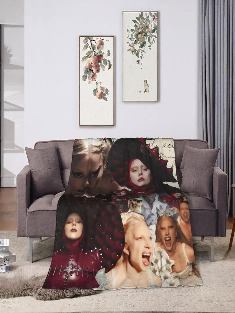 Lady Gaga Stupid Love Album Inspired Soft Plush Throw Blanket Warm Flannel Bedspread Sofa Cover Home Decor