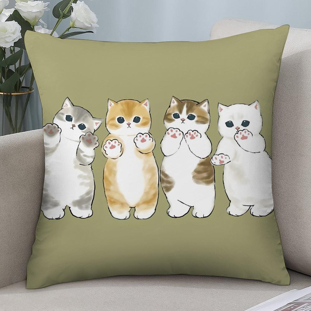 Cute M-mofusands Pillow Case Short Plush Pillow Covers Sofa Decorative Gift Home Double-sided Printing Cushion Cover