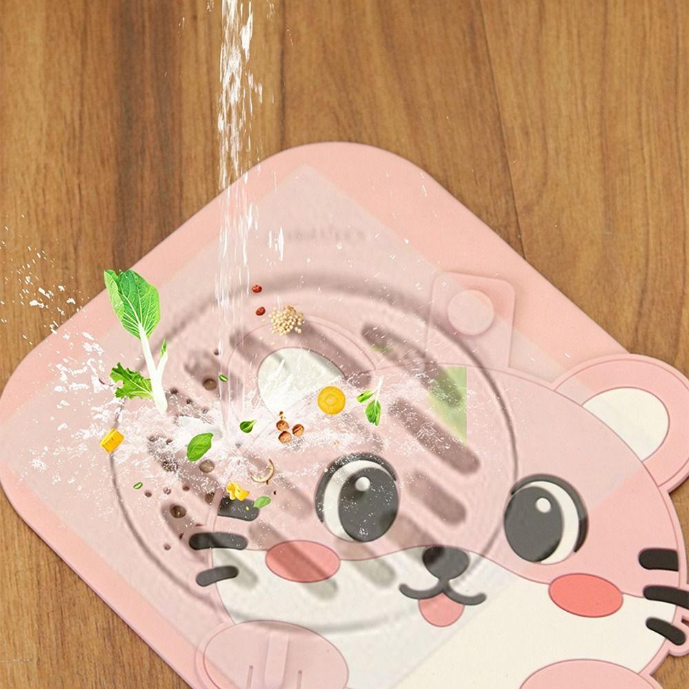 Anti Odor Floor Drain Pad Cartoon Cat Shower Drain Cover  for Kitchen Toilet