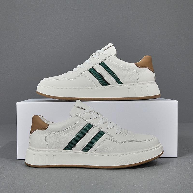 Fashion New Cowhide Platform Men's Board Shoes Designer Soft-soled Cow Leather Casual Sneakers for Men Fashion Luxury Zapatos De Hombre