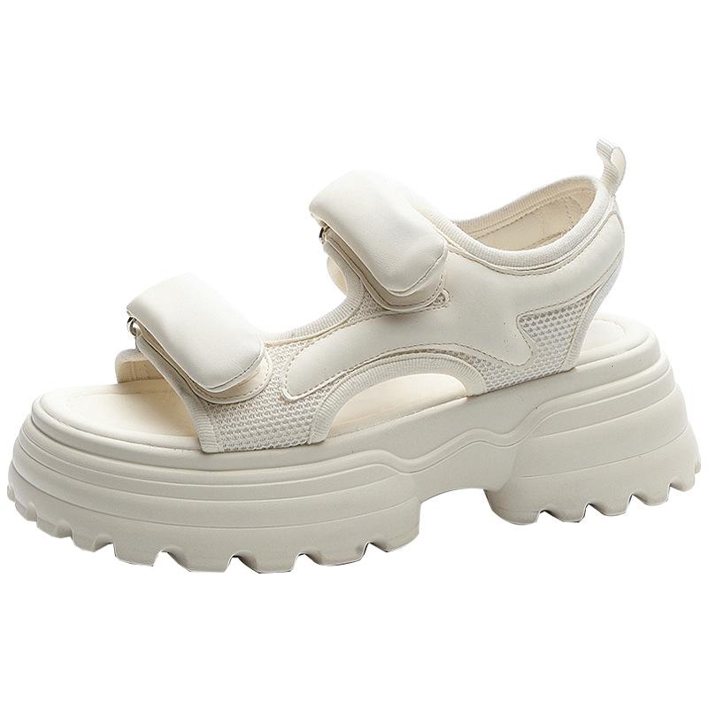 Sandals Fairy Fairy Wind 2025 New Summer Versatile Heightened Platform Muffin Velcro Sports Beach Sandals
