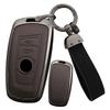 Estojo para Chave Inteligente Dedicado BMW Porta-Chaves Liga de Alumínio + Capa de Couro para