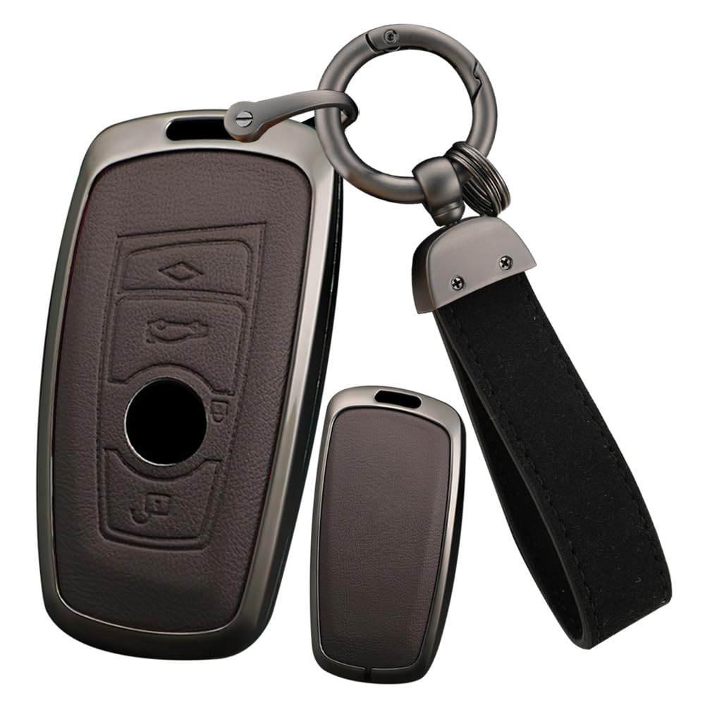 BMW Dedicated Smart Key Case Key Holder Aluminum Alloy + Leather Key Cover for M