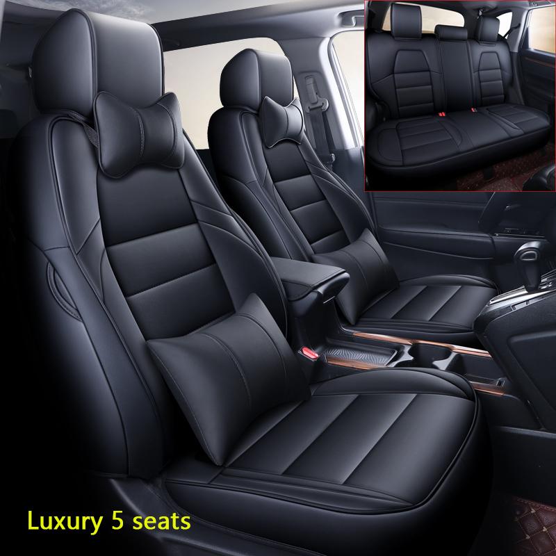 Luxury Waterproof Car Seat Covers For Honda CRV 2017-2026 Faux Leather Original Vehicle Design Full Set Auto Accessories