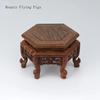Chicken wing wooden hexagonal platform base Purple clay teapot holder Vase base Living room desktop balcony home decoration