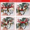 Reindeer Antler Headband Ornament Adjustable Size Christmas Reindeer Headband with Soft Antlers and White Sphere