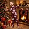 Familienpassendes Weihnachtspyjama-Set Langarm Halsdruck Loungewear für Eltern und Kinder