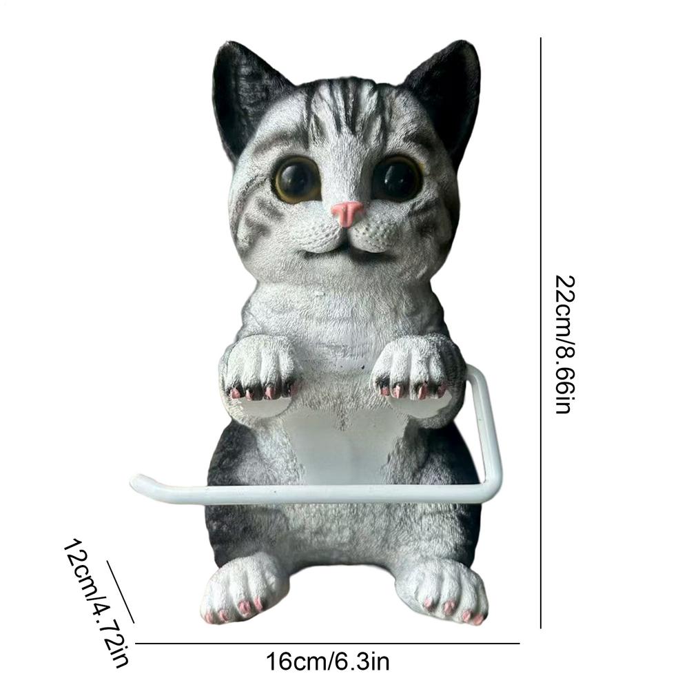 

Paper Holders Creative Wall Mounted Tissue Holder Bathroom Kitchen Paper Roll Tube Cartoon Cat Living Room Toilet Decoration