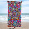 1 Pack Large Bohemian Mandala Beach Towel Suitable for Summer Swimming Pools, Soft Absorbent Microfiber with Bright Mandala